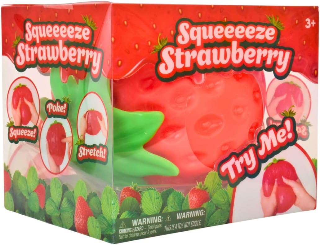 Sunny Days Entertainment Strawberry Squishy - Jumbo Stress Ball - Ages 3+