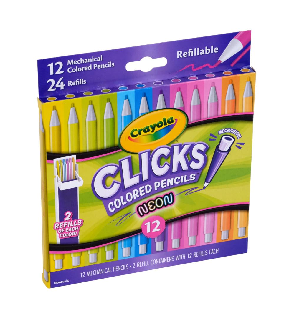 Crayola Clicks Retractable Tip Markers (10ct), Washable Cone Tip Art Marker Set, Cute Aesthetic School Supplies, Classroom Must Haves, Ages 8+