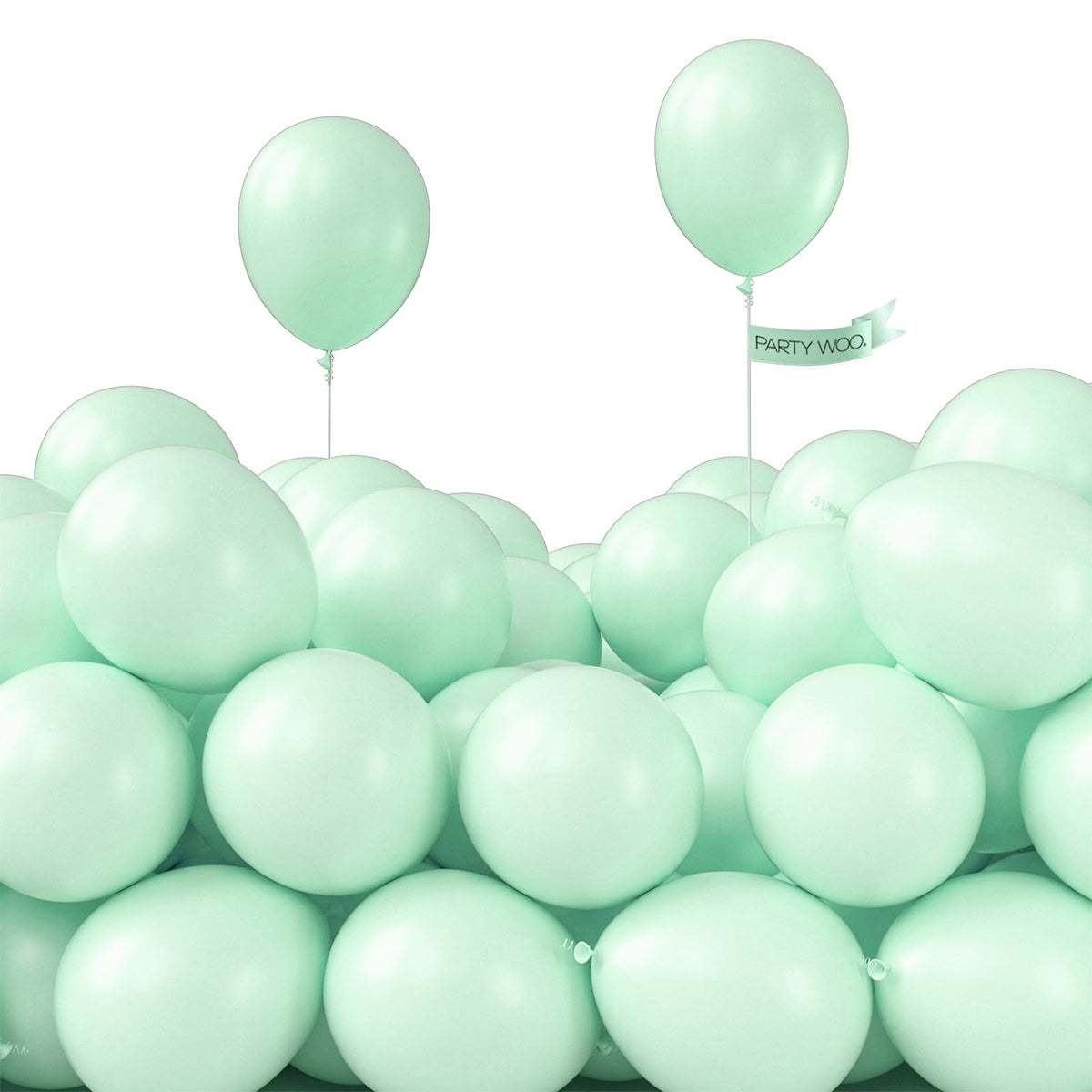 PartyWoo White Balloons 155pcs Matte White Latex Balloons Different Sizes