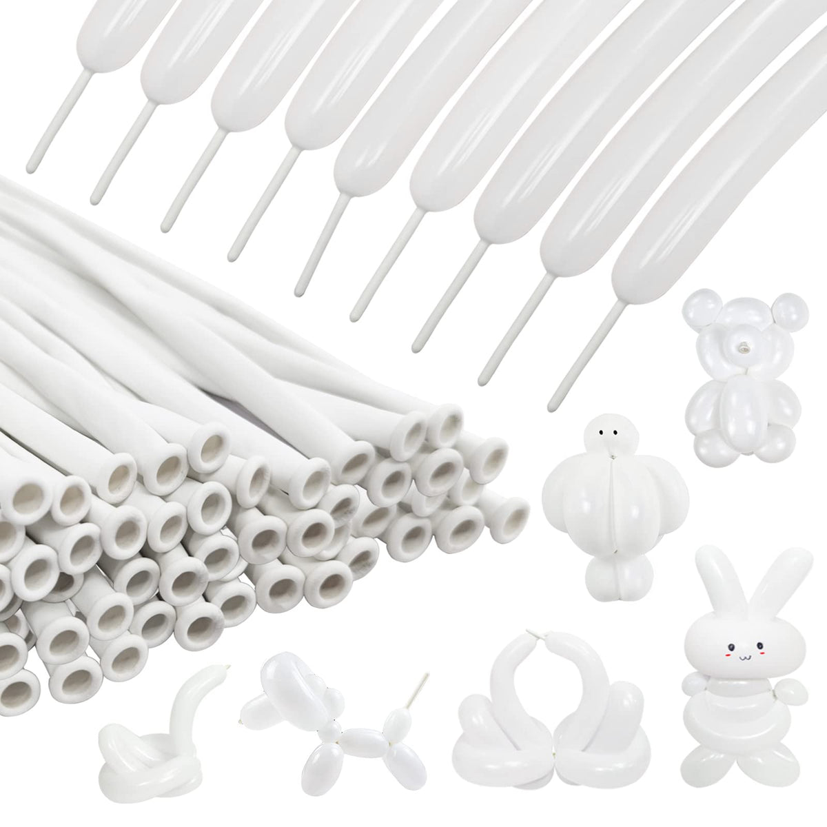 Long Orange 260 Balloons Kit for Kids Party Decor, Bright Long Balloons Twisting Animals Pack Thicken Latex for Halloween Orange Balloon Arch Party Decor.