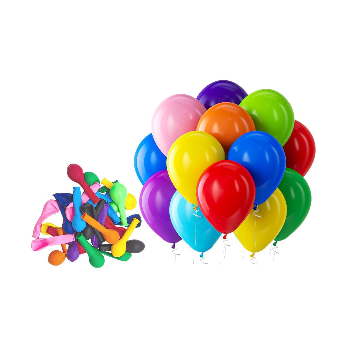 Bezente Assorted Latex Rainbow Balloons 100 Pack 12 inch