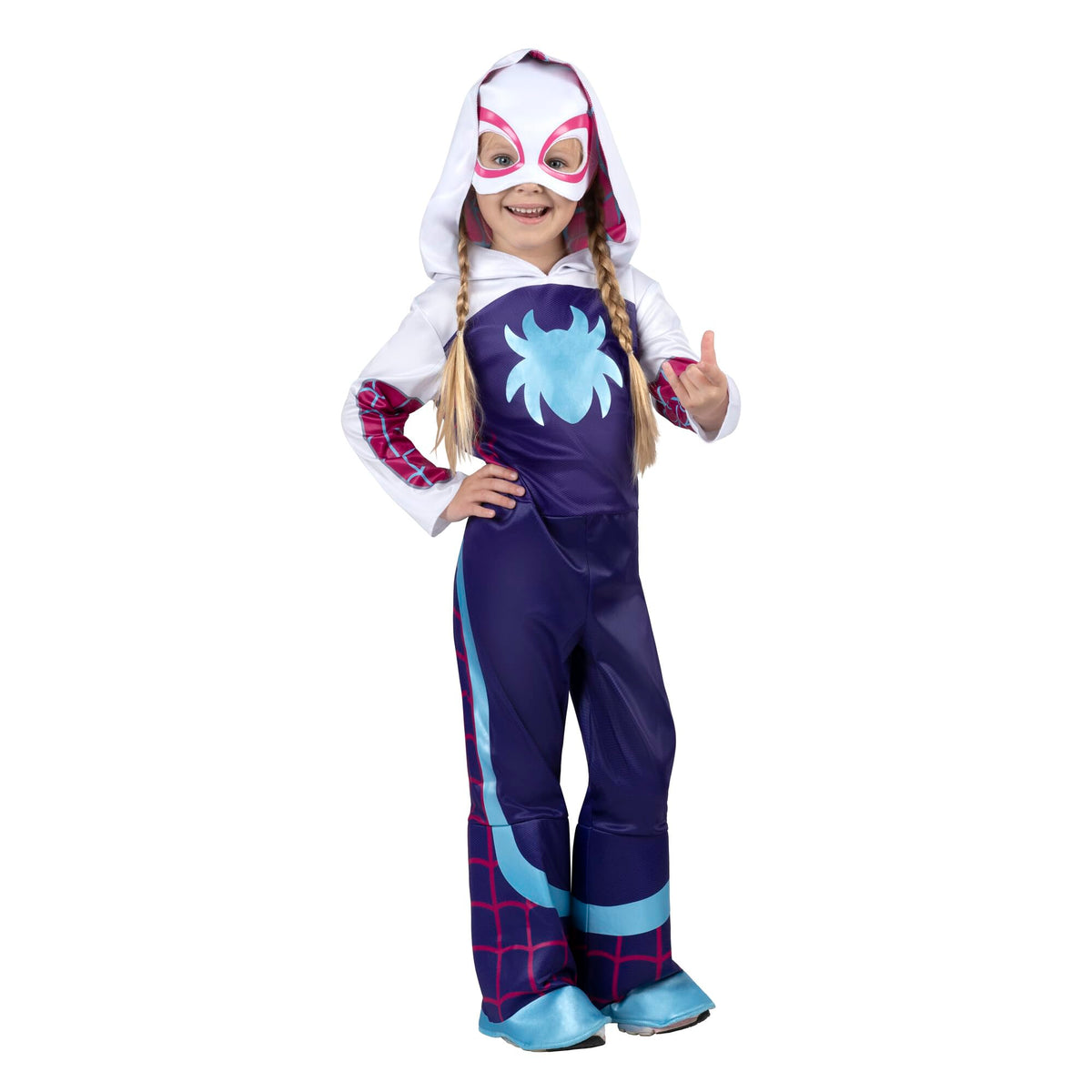 MARVEL Official Toddler Deluxe Halloween Costume - Premium Quality Padded Jumpsuit and Fabric Headpiece (3T-4T)