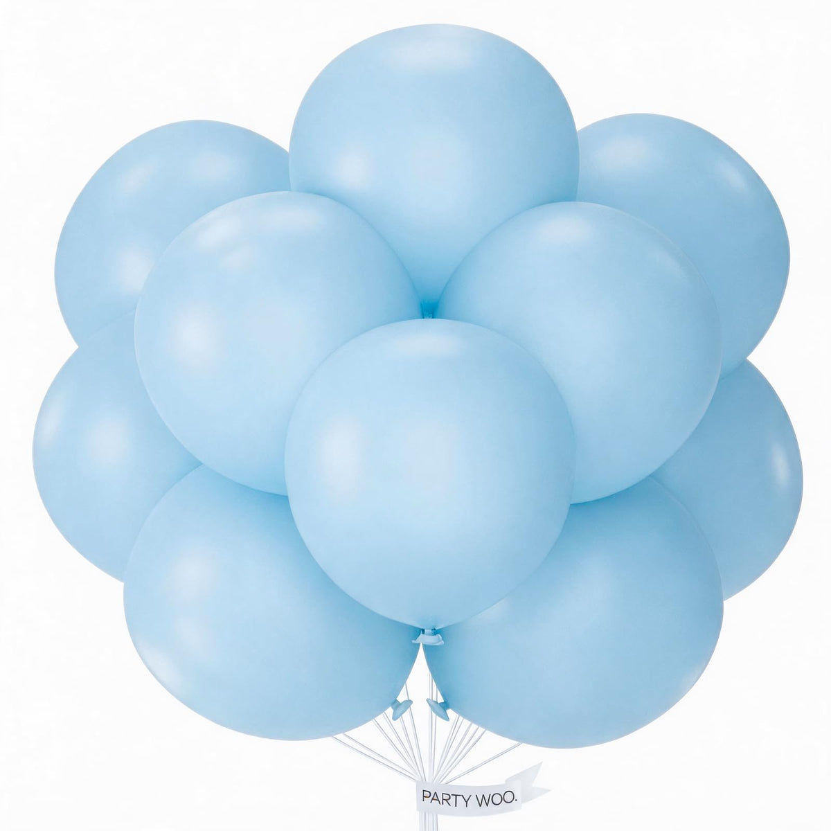 PartyWoo White Balloons 155pcs Matte White Latex Balloons Different Sizes