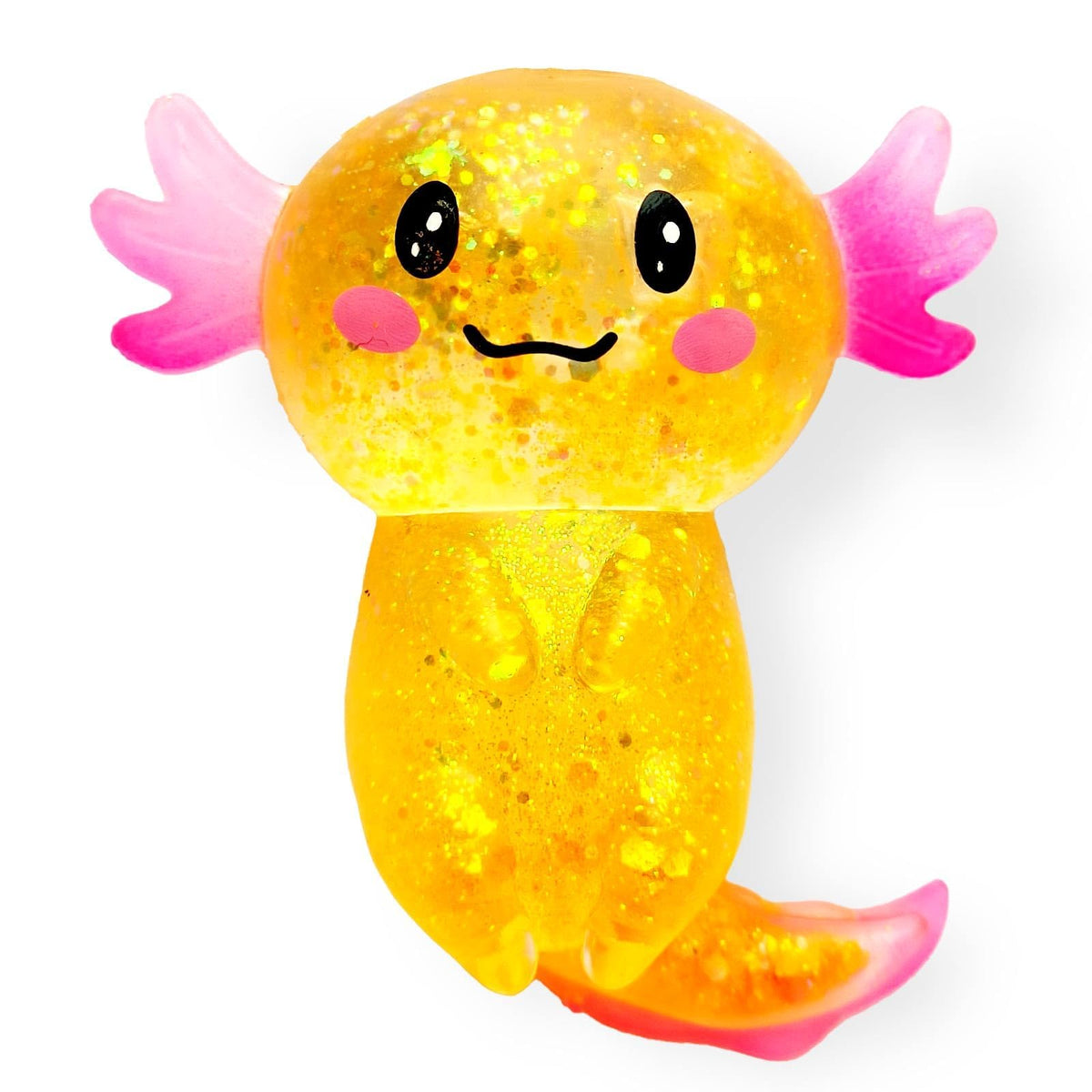 4pcs Axolotl Squishy Stress Relief Toy Glitter Fidget Toys Cute Malt Sugar Axolotl Toy Fidget Toys for Kids Youth Adult, Party Favors Anxiety Relief Squishy Toys(4pcs)