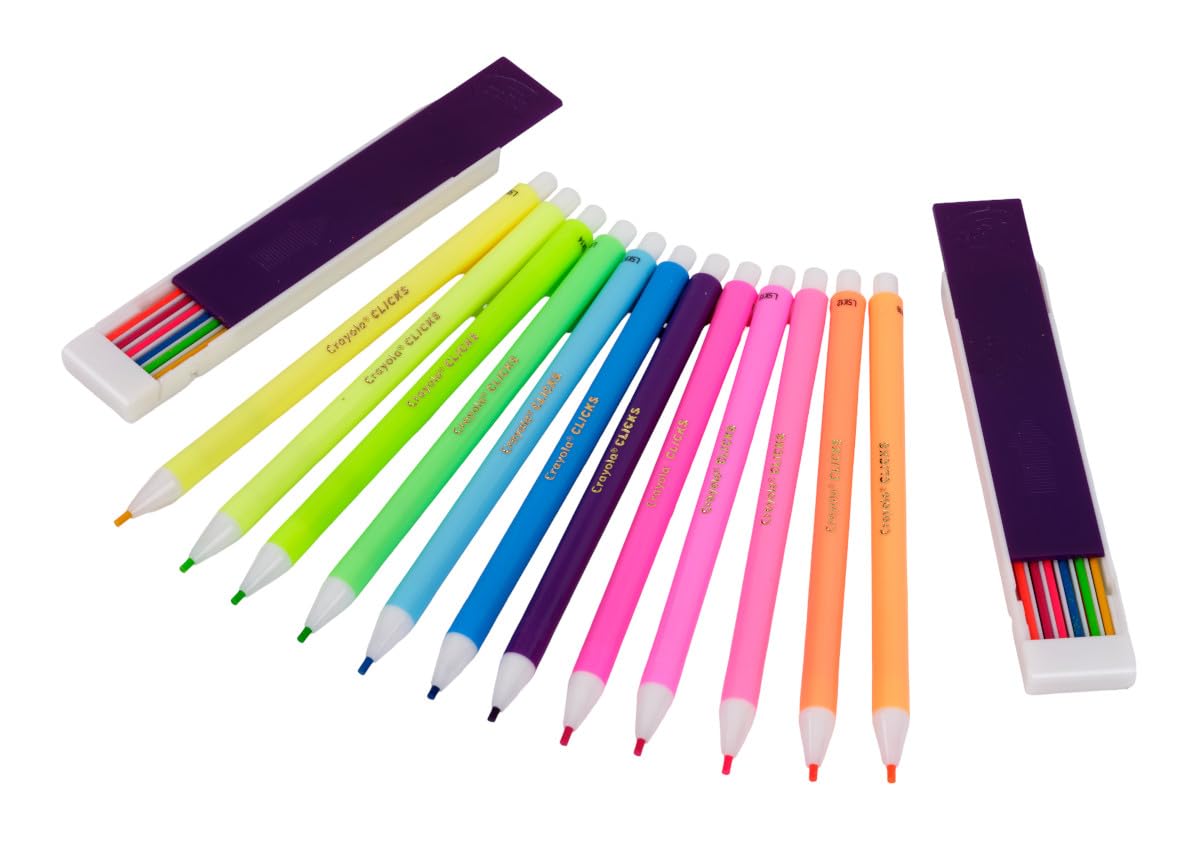 Crayola Clicks Retractable Tip Markers (10ct), Washable Cone Tip Art Marker Set, Cute Aesthetic School Supplies, Classroom Must Haves, Ages 8+