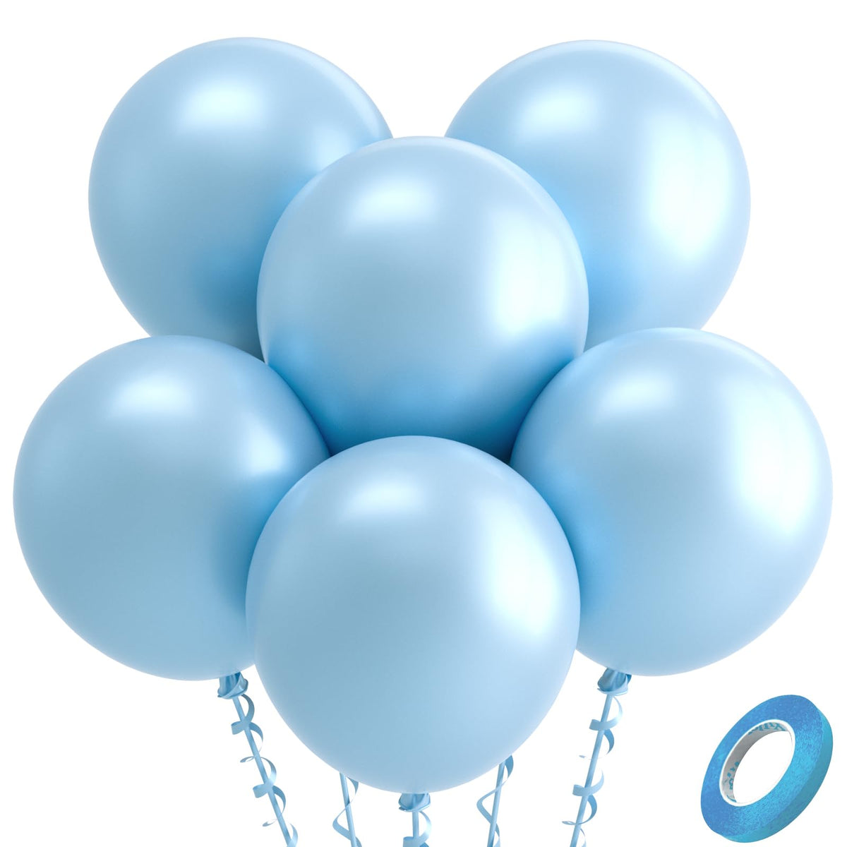 Bezente Assorted Latex Rainbow Balloons 100 Pack 12 inch