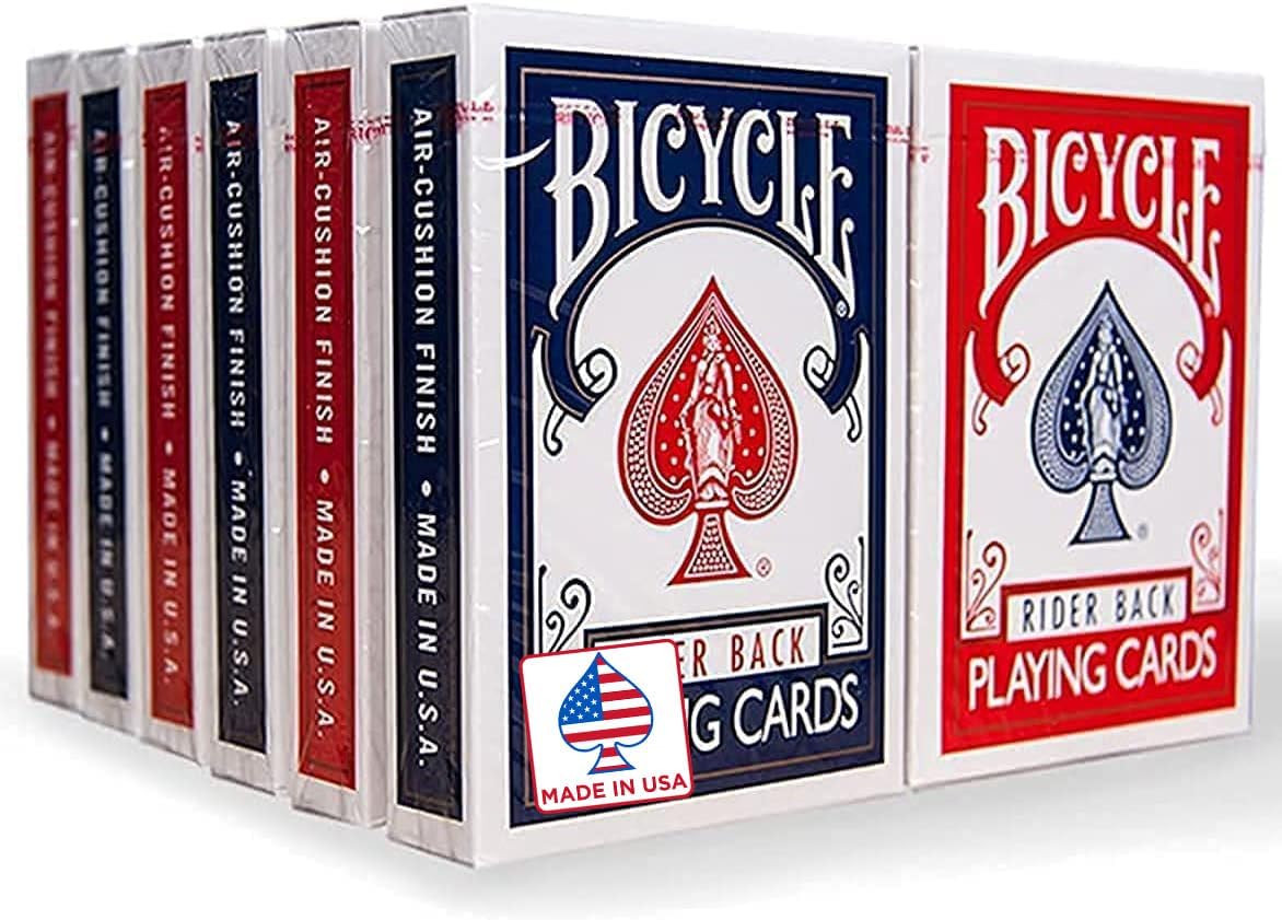 Bicycle Rider Back Playing Cards 12 Pack Poker Size Red Blue Bulk Set