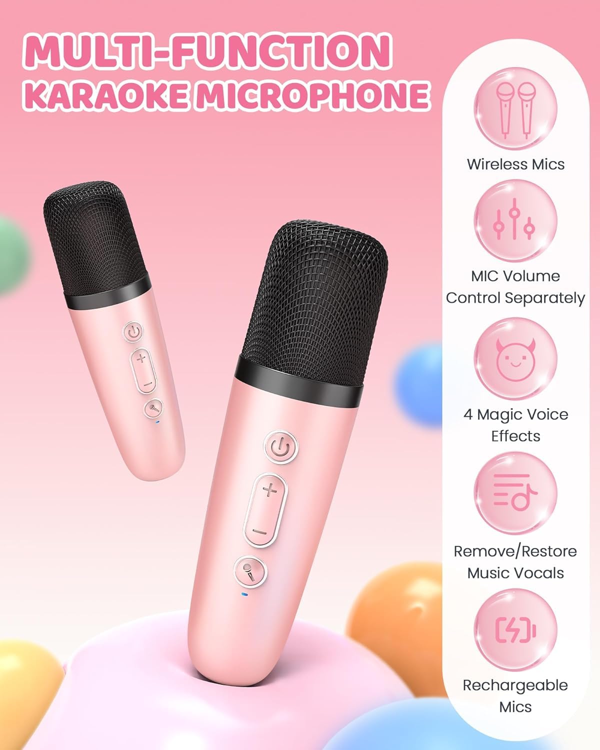 YLL Karaoke Machine for Kids, Birthday Gifts for Girls 3 4 5 6 7+Years Old