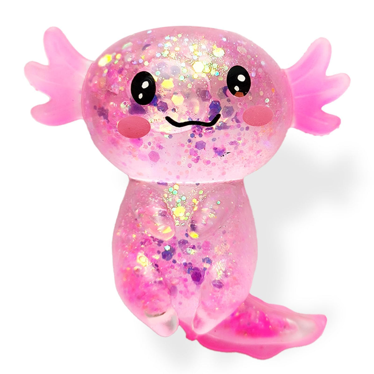 4pcs Axolotl Squishy Stress Relief Toy Glitter Fidget Toys Cute Malt Sugar Axolotl Toy Fidget Toys for Kids Youth Adult, Party Favors Anxiety Relief Squishy Toys(4pcs)
