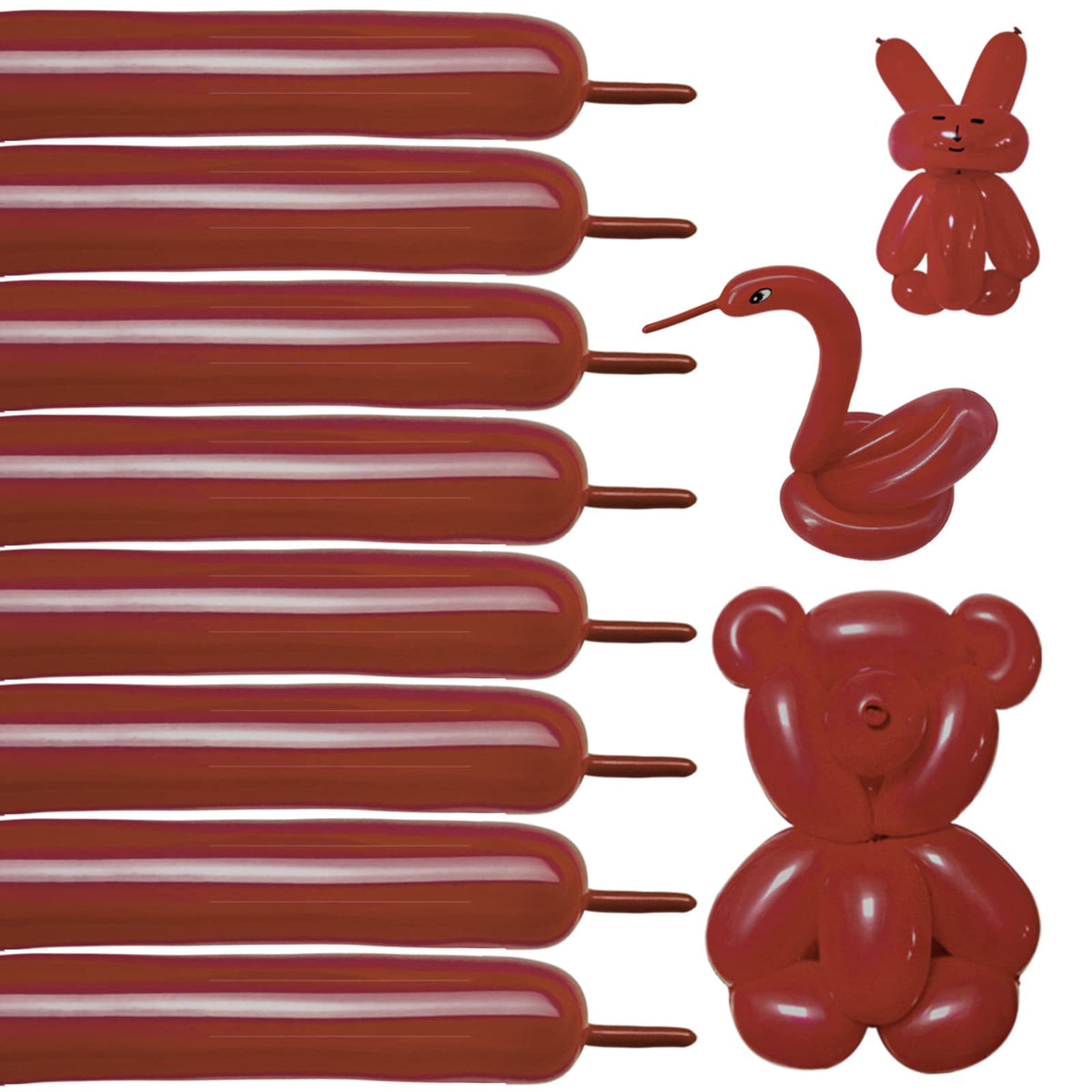 Long Orange 260 Balloons Kit for Kids Party Decor, Bright Long Balloons Twisting Animals Pack Thicken Latex for Halloween Orange Balloon Arch Party Decor.