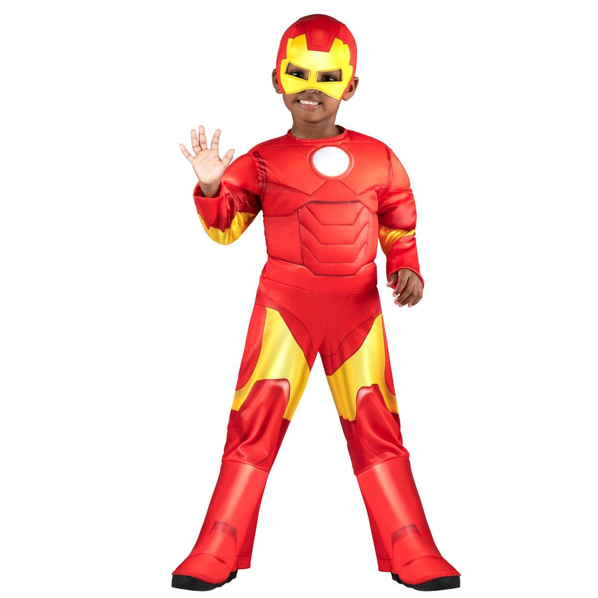 MARVEL Official Toddler Deluxe Halloween Costume - Premium Quality Padded Jumpsuit and Fabric Headpiece (3T-4T)