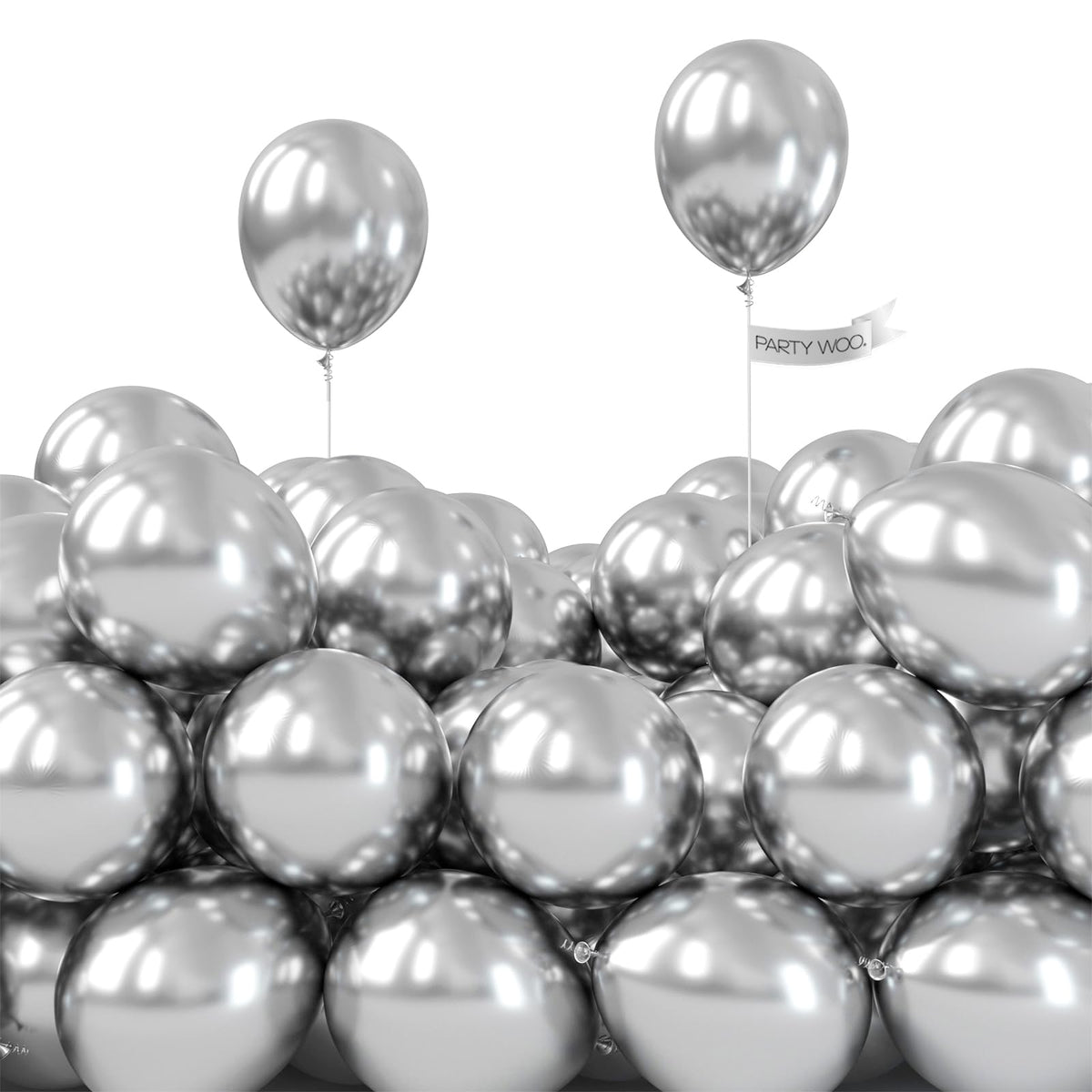 PartyWoo White Balloons 155pcs Matte White Latex Balloons Different Sizes