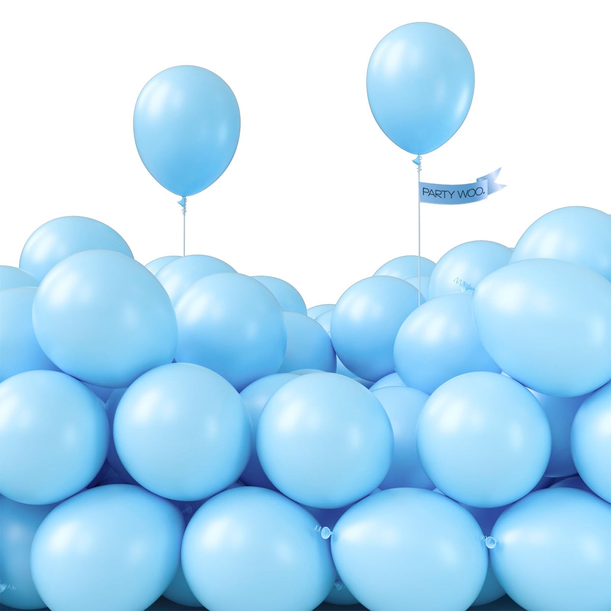 PartyWoo White Balloons 155pcs Matte White Latex Balloons Different Sizes