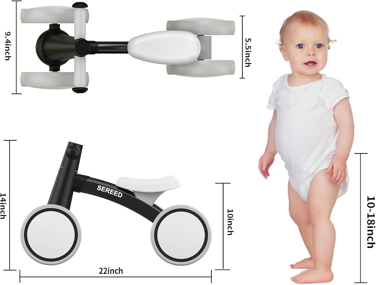 SEREED Baby Balance Bike for 1 Year Old Boy Girl, First Birthday Gift Toy