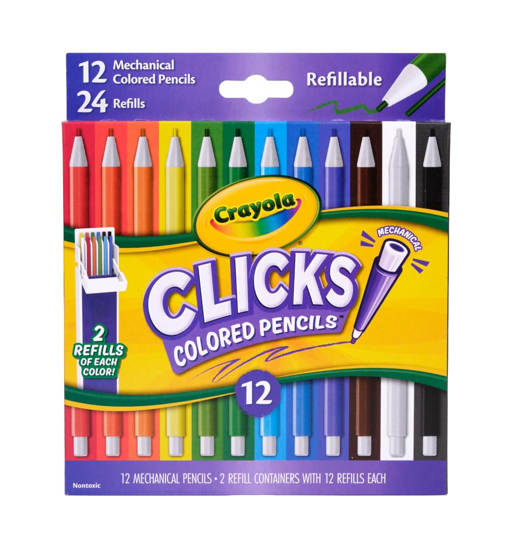 Crayola Clicks Retractable Tip Markers (10ct), Washable Cone Tip Art Marker Set, Cute Aesthetic School Supplies, Classroom Must Haves, Ages 8+