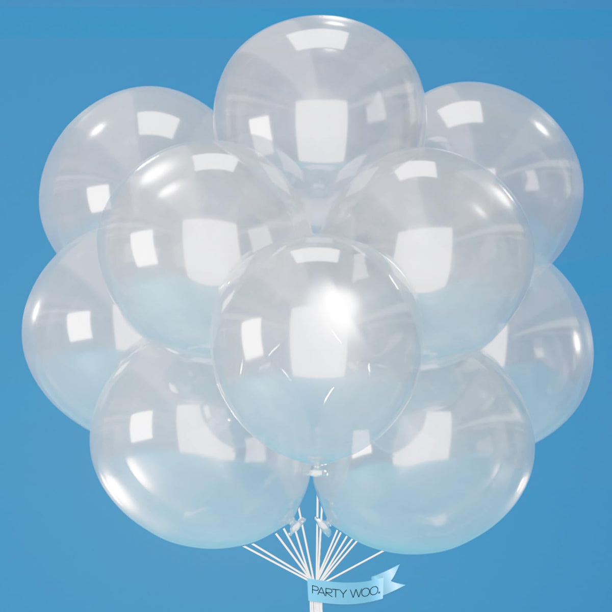 PartyWoo White Balloons 155pcs Matte White Latex Balloons Different Sizes
