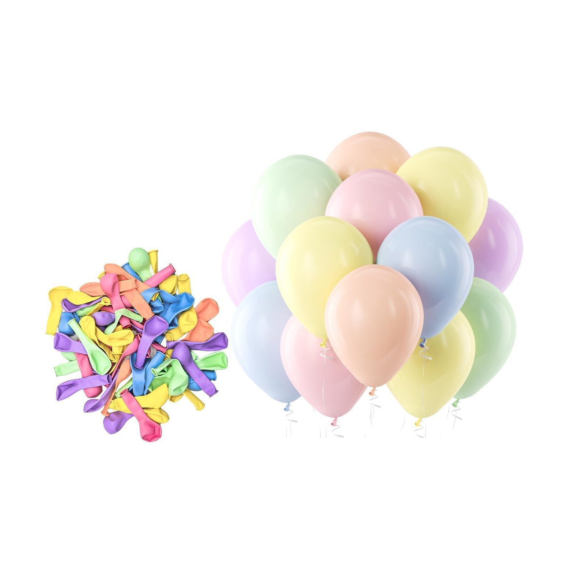 Bezente Assorted Latex Rainbow Balloons 100 Pack 12 inch
