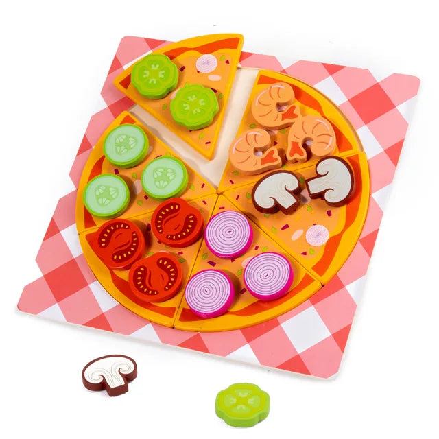 Wooden children's donuts puzzle puzzle toys pizza cookies set puzzle toys