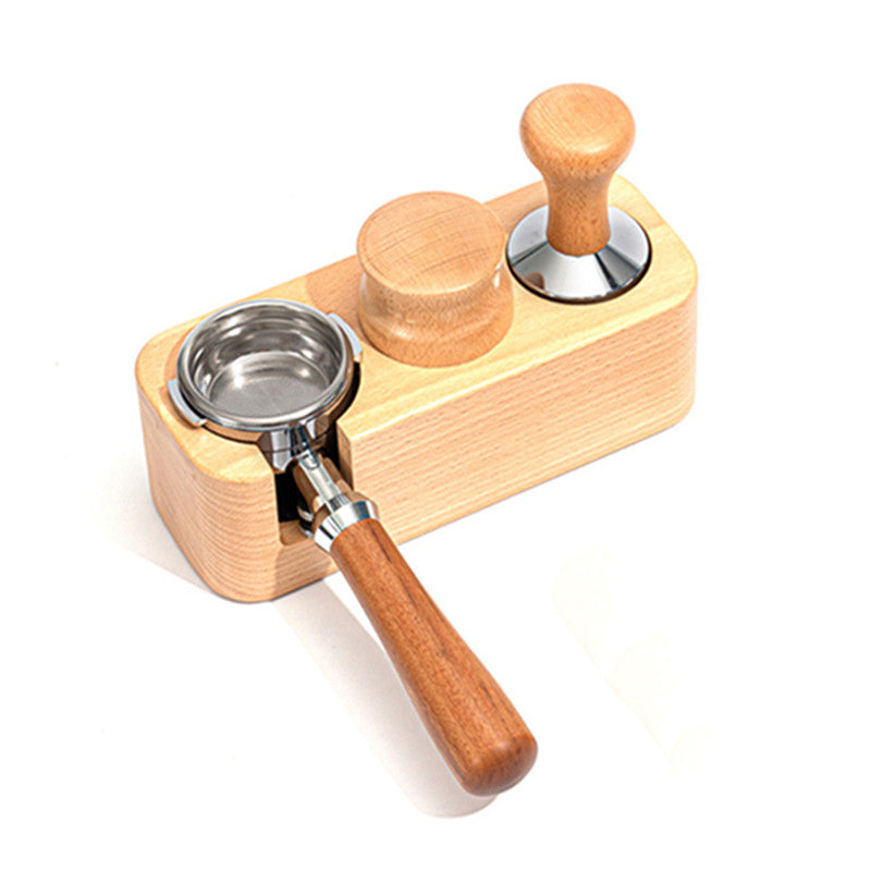 Coffee Press Holder Wooden Filler Seat Coffee Machine Supporting Utensils Press Pad Handle Support Frame Press Powder Tools