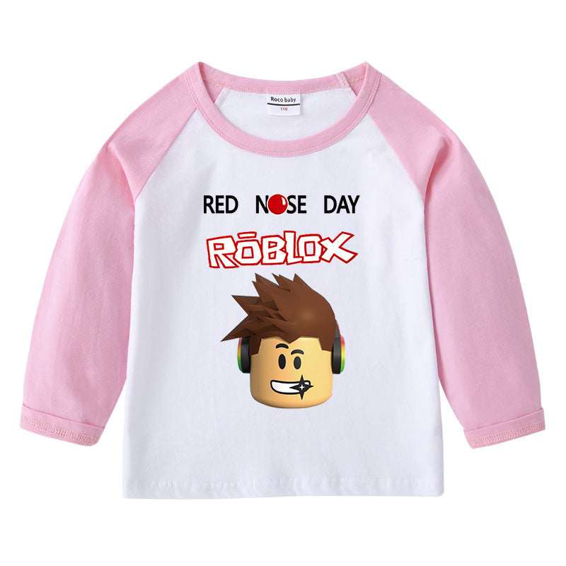 Roblox Children's Cotton Shoulder Insert T-shirt Round Neck
