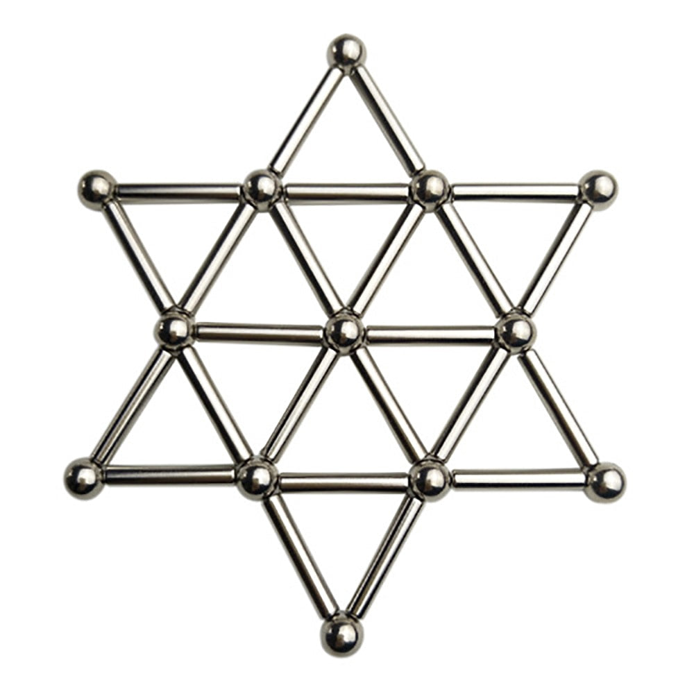 Magnetic Building Blocks Set Sculpture Desk Toys For Adults Relief Stress Fidget Puzzle Toys With Magnet Stick and Silver Ball