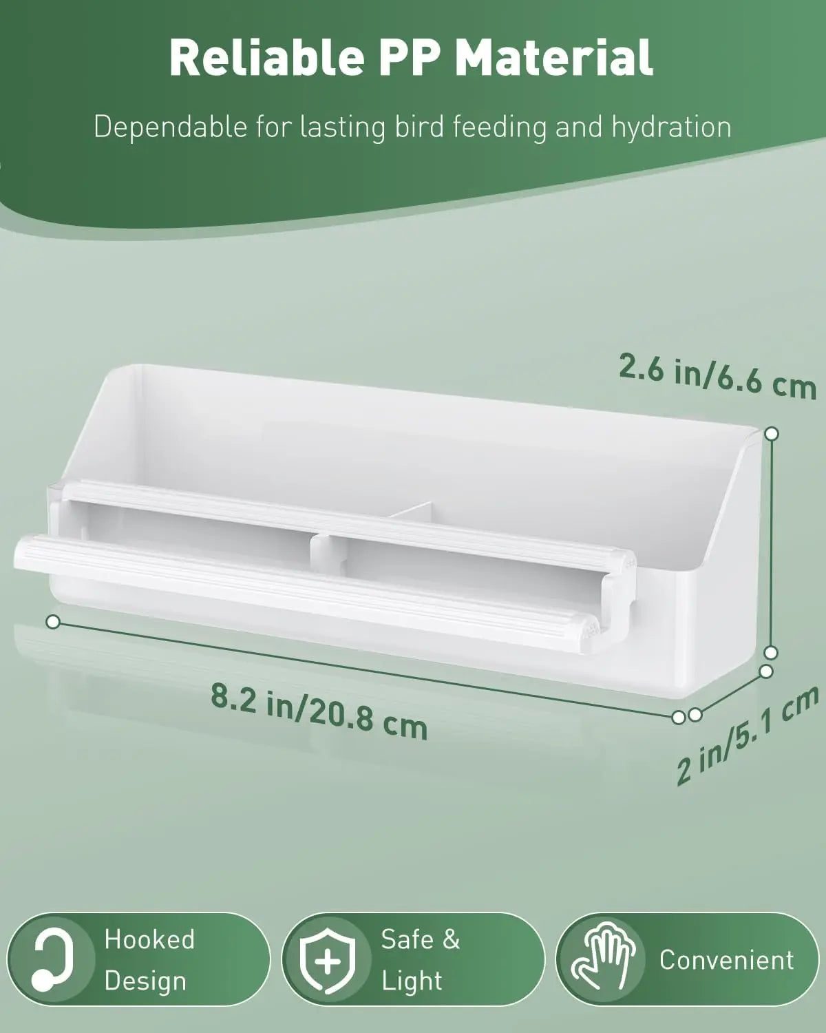 2 Pack Bird Feeder for Cage Hanging with Hooks Water Dispenser and Perches for Small Parakeet Cockatiel Canary Parrot