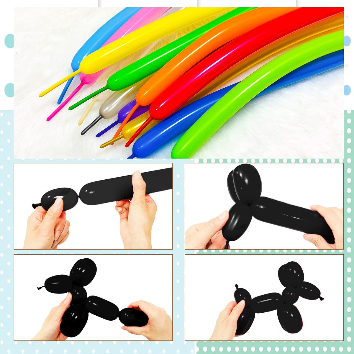 Long Orange 260 Balloons Kit for Kids Party Decor, Bright Long Balloons Twisting Animals Pack Thicken Latex for Halloween Orange Balloon Arch Party Decor.