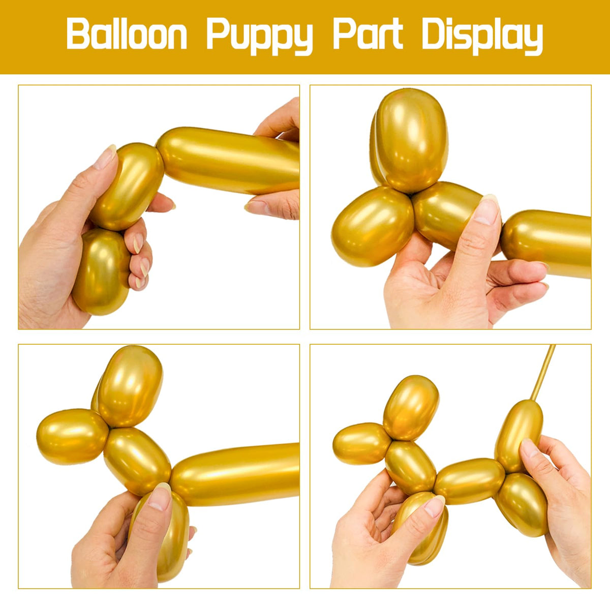 Long Orange 260 Balloons Kit for Kids Party Decor, Bright Long Balloons Twisting Animals Pack Thicken Latex for Halloween Orange Balloon Arch Party Decor.