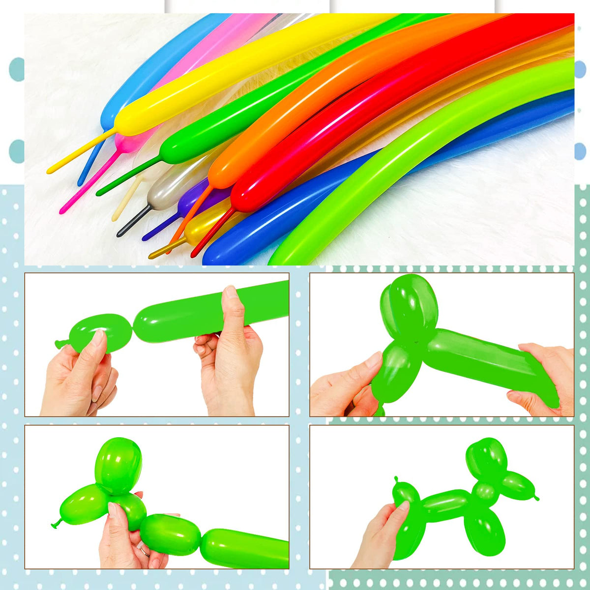 Long Orange 260 Balloons Kit for Kids Party Decor, Bright Long Balloons Twisting Animals Pack Thicken Latex for Halloween Orange Balloon Arch Party Decor.