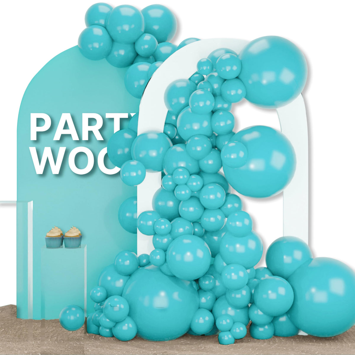 PartyWoo White Balloons 155pcs Matte White Latex Balloons Different Sizes