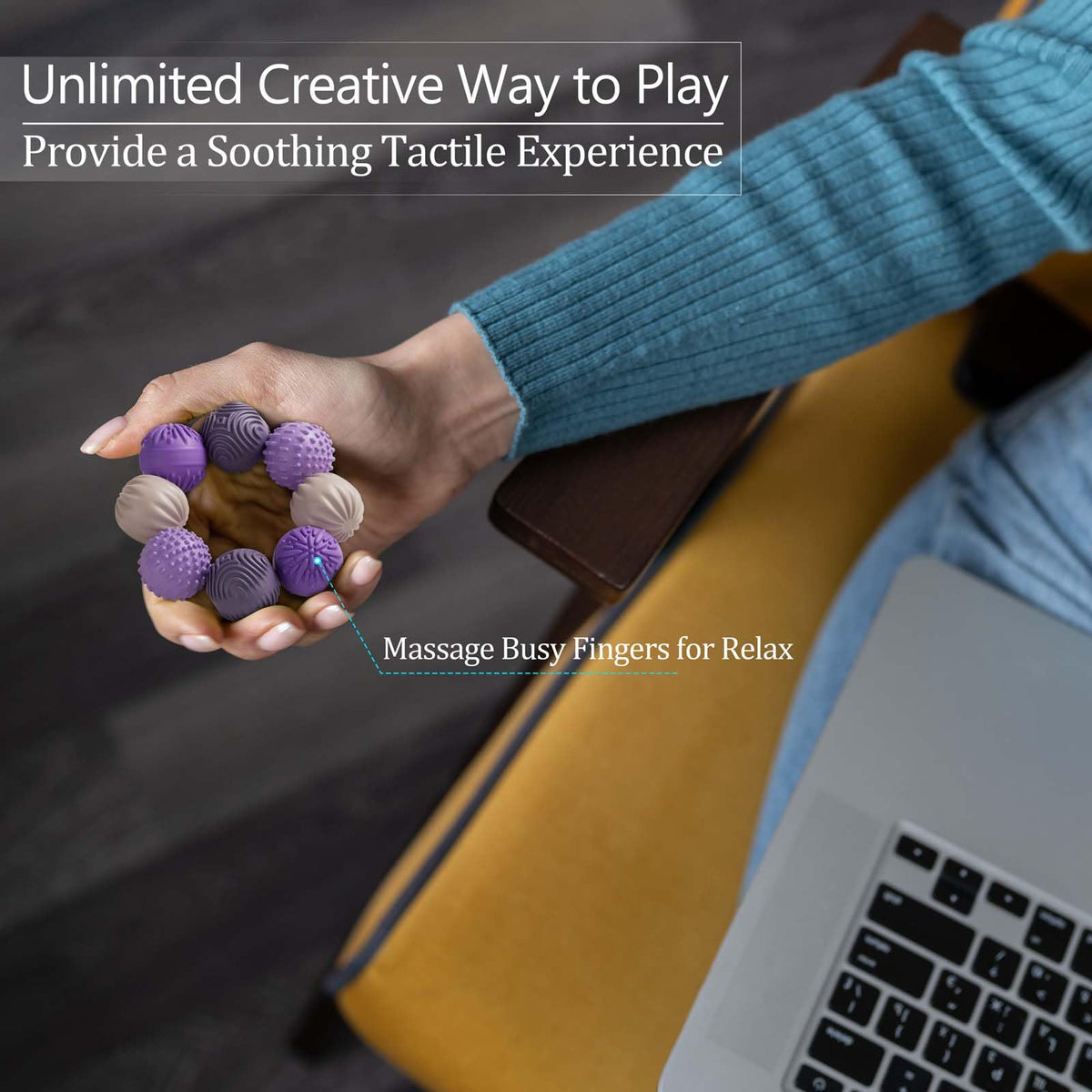 Silicone Magnetic Balls Fidget Toys for Adults & Teens,4PCS Stress Relief Sensory Toys for Autism ADHD Anxiety,Fun Textures Gadgets,Office Desk Toy,Stocking Stuffers for Women Men Teen Gift