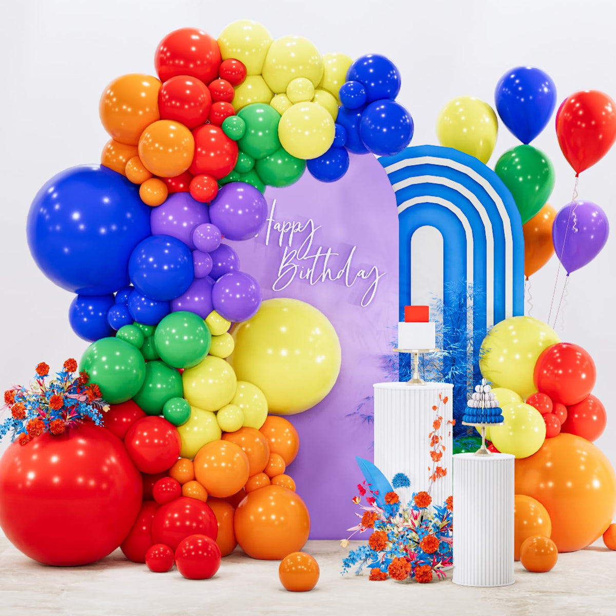 PartyWoo Pearl White Balloons 140pcs Metallic White Color Different Sizes