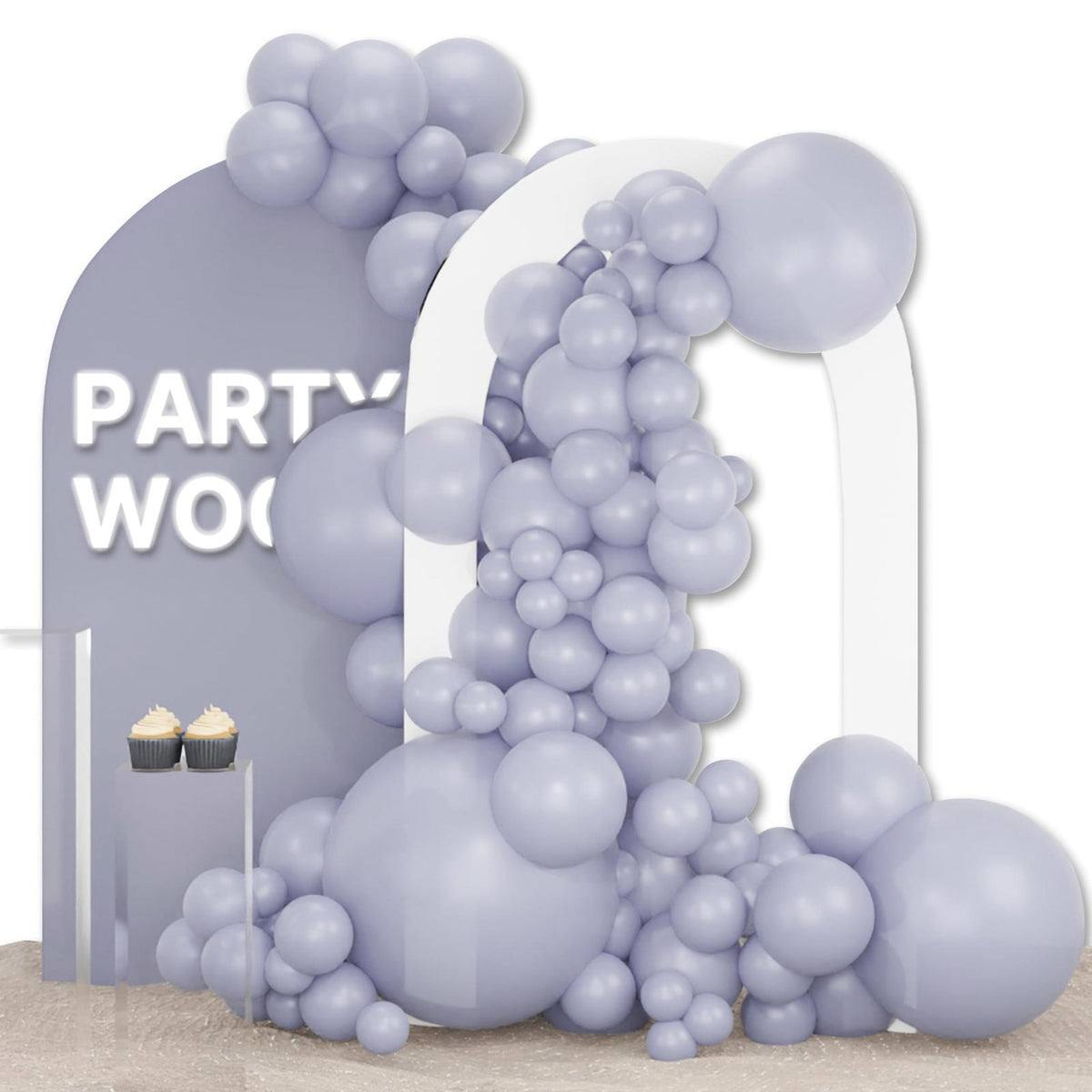PartyWoo Pearl White Balloons 140pcs Metallic White Color Different Sizes