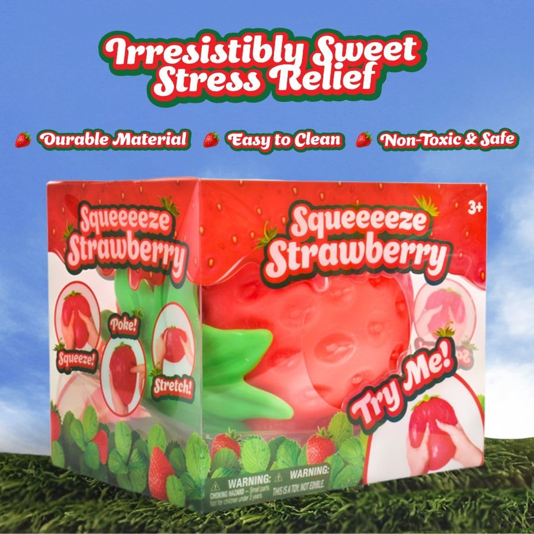 Sunny Days Entertainment Strawberry Squishy - Jumbo Stress Ball - Ages 3+
