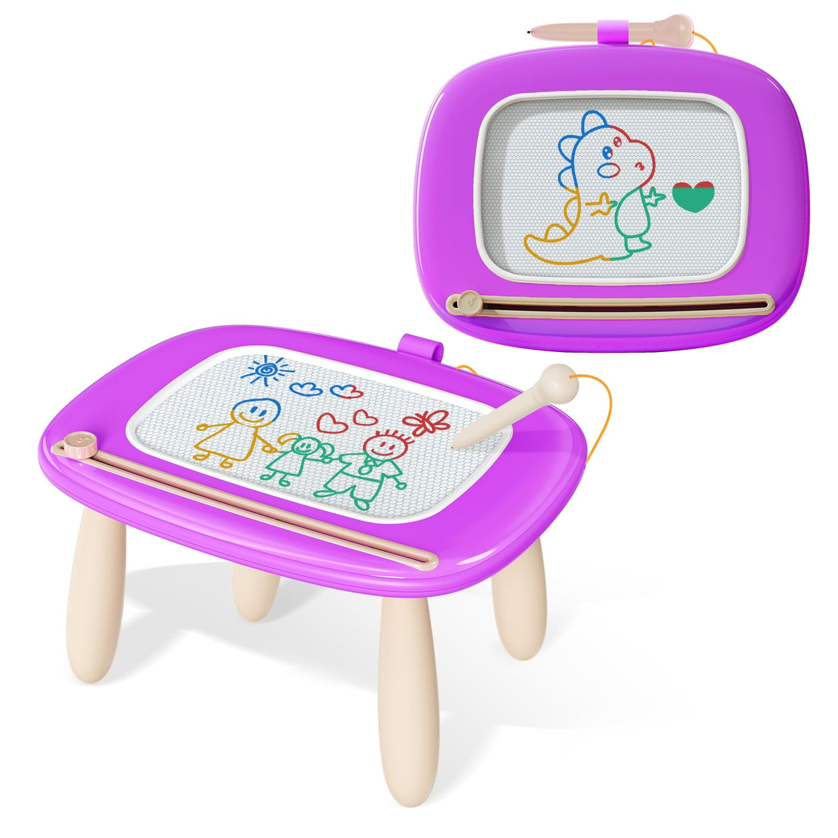 Kikidex Magnetic Drawing Board, Toddler Girl Toys for 1-3 Year Old, Doodle Board Pad Learning and Educational Toys for 1 2 3 Year Old Kids Birthday Gift (Light Blue)