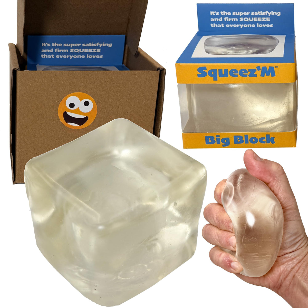 Original BigBlok Premium Stress Cube 2 Pack, Squishy Fidget Toy, Adults