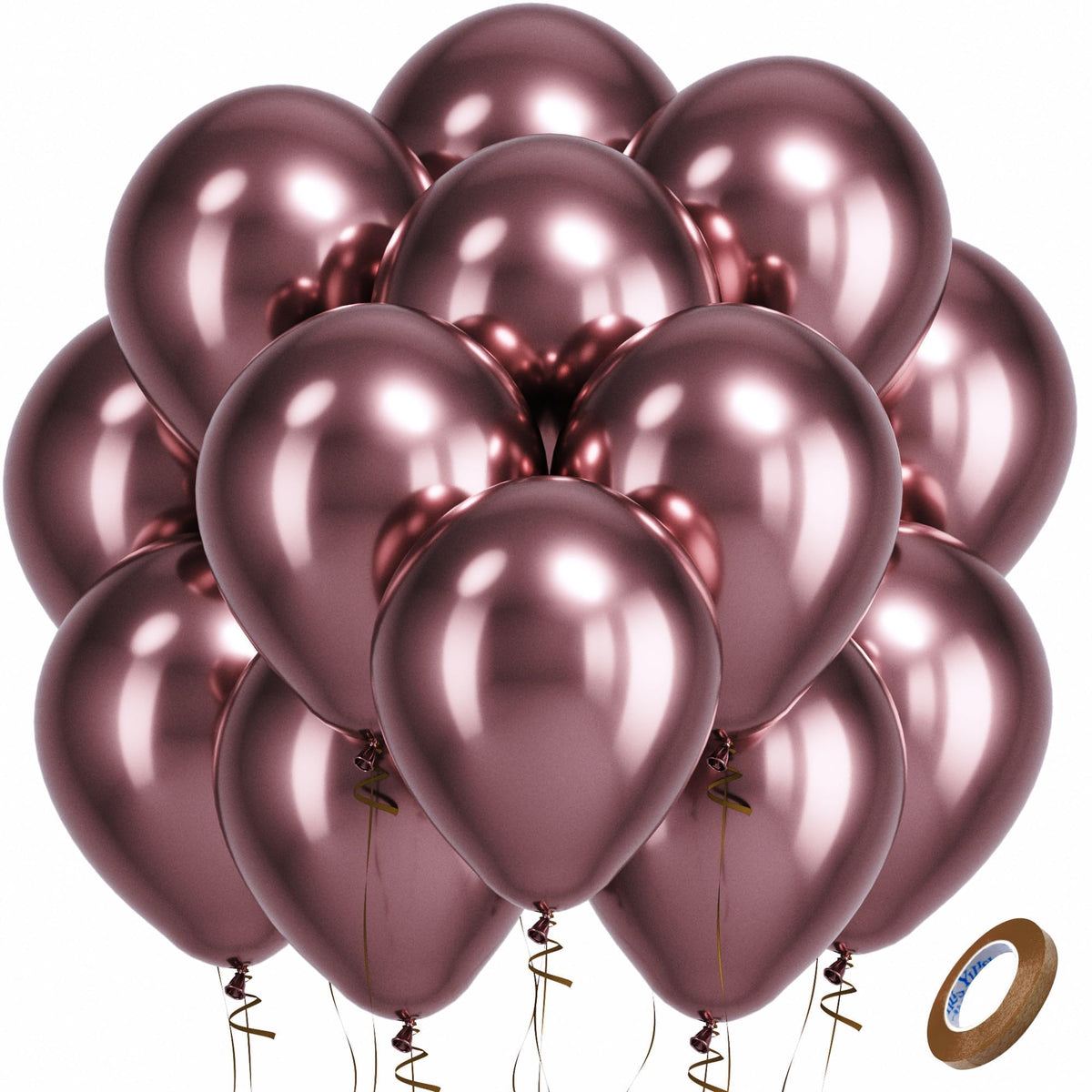 Bezente Assorted Latex Rainbow Balloons 100 Pack 12 inch