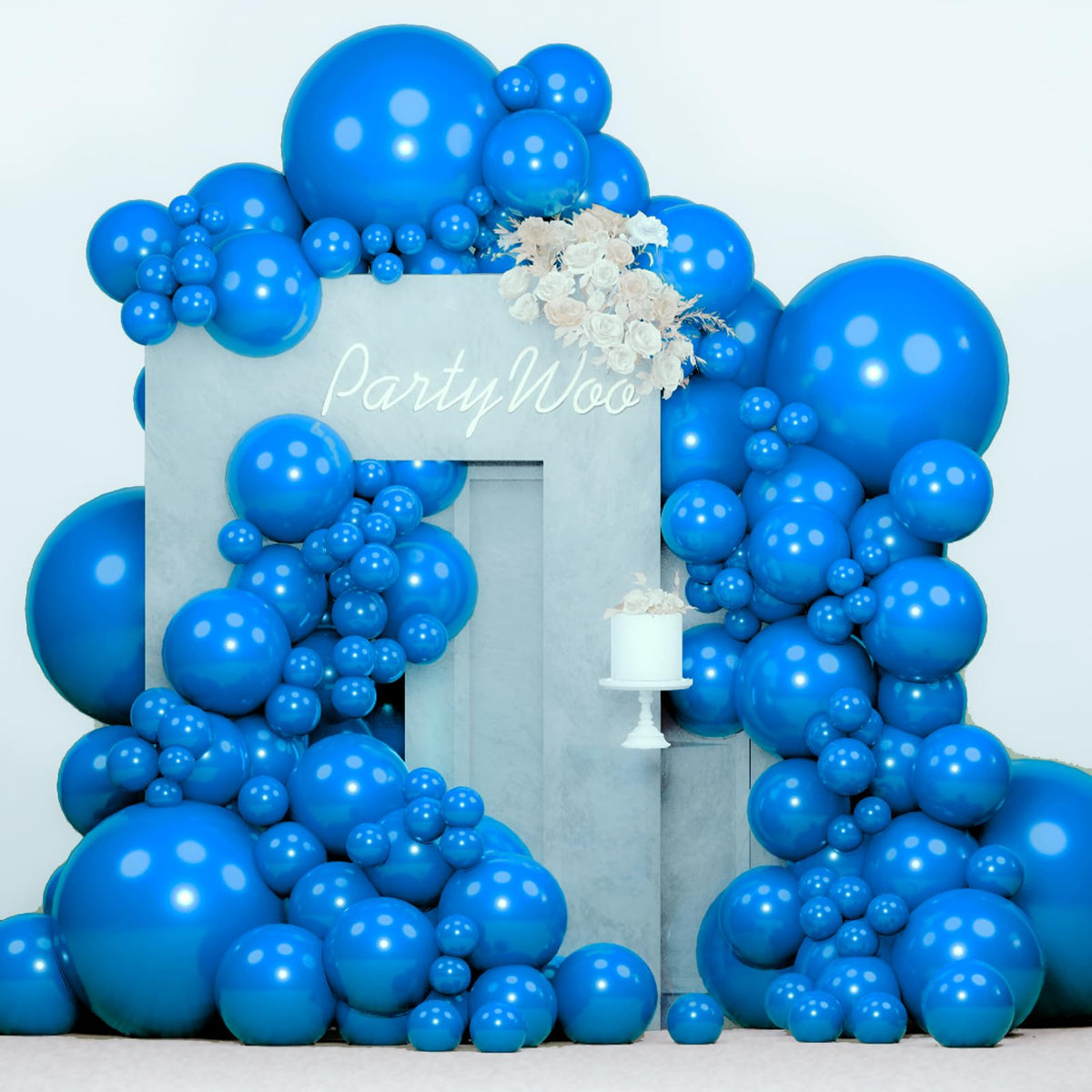 PartyWoo Pearl White Balloons 140pcs Metallic White Color Different Sizes
