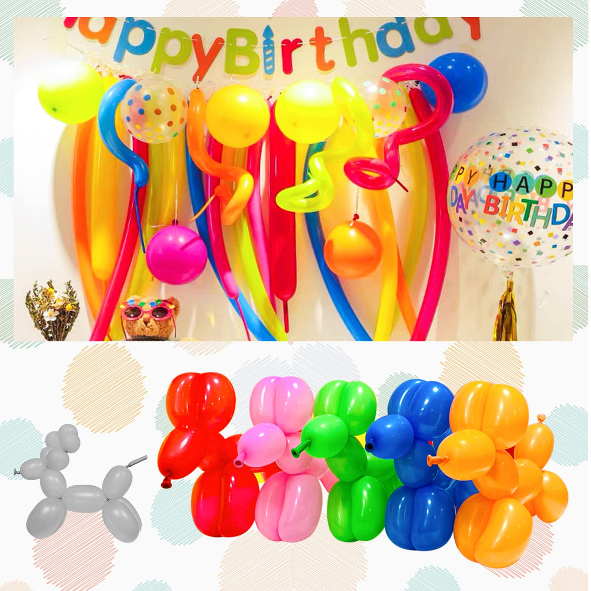 Long Orange 260 Balloons Kit for Kids Party Decor, Bright Long Balloons Twisting Animals Pack Thicken Latex for Halloween Orange Balloon Arch Party Decor.