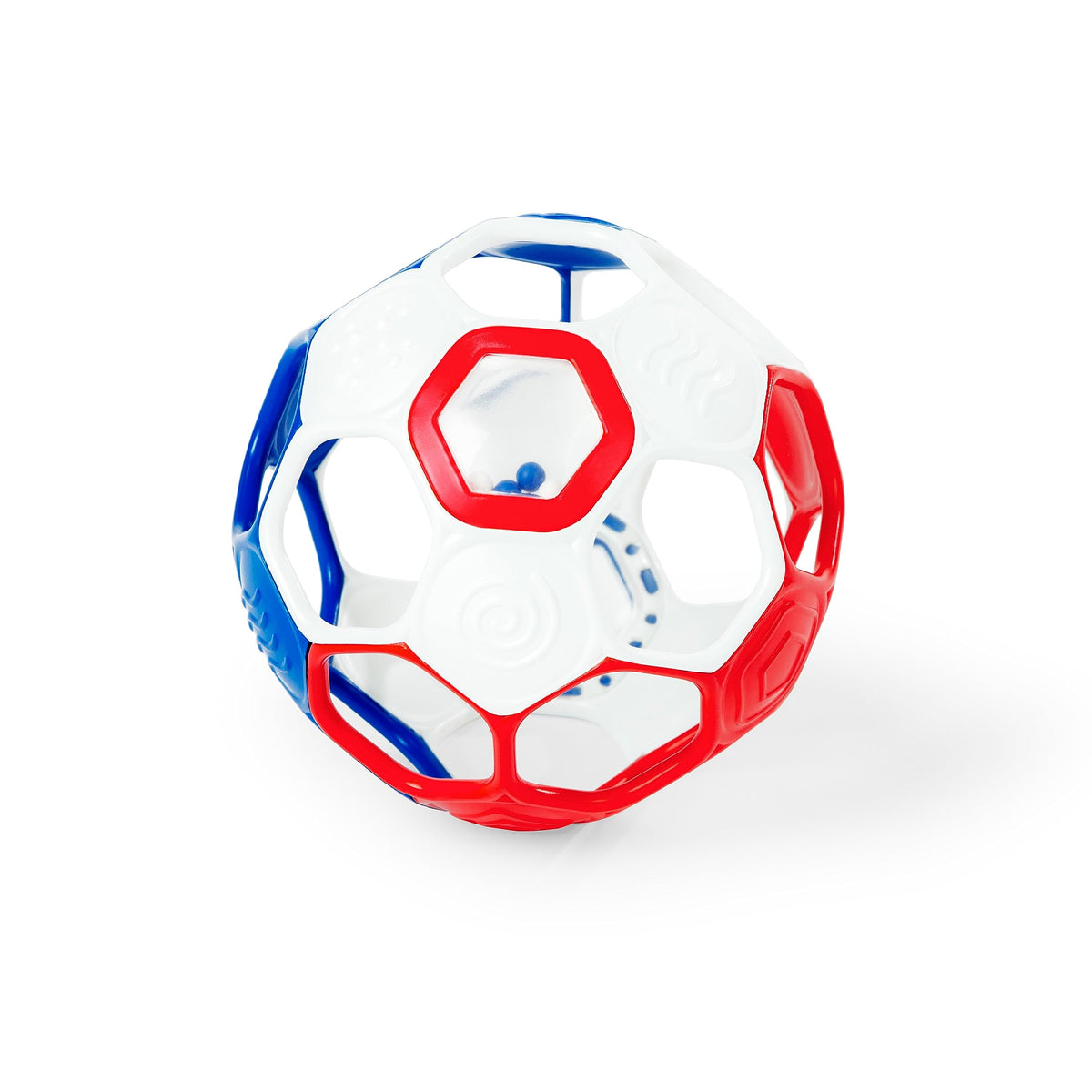 Bright Starts Oball Grippin' Goals Rattle Soccer Ball - Black & White, Easy-Grasp Toy for Newborn and Up