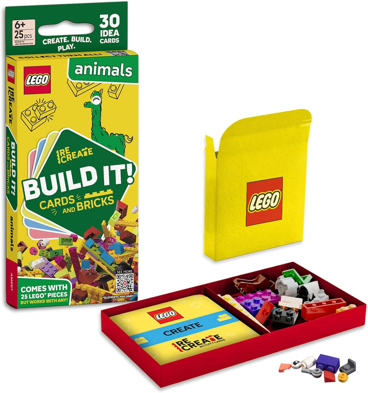 LEGO Recreate Activity Cards – Animals | Creative Building Game with 30+ Activity Cards & 25 LEGO Elements | Ages 6+