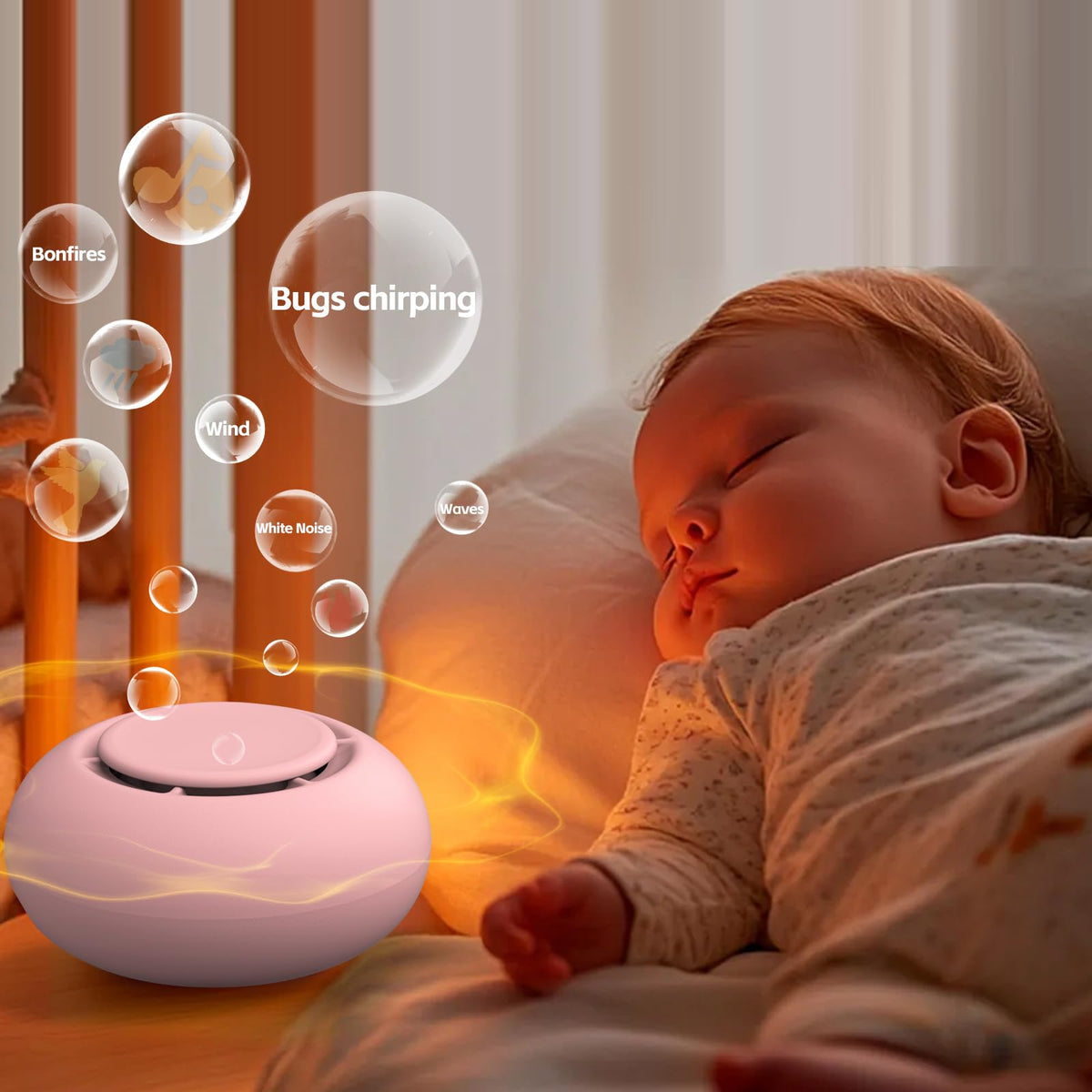 Portable Baby Sound Machine & Essentials for Babies & Kids-Rose