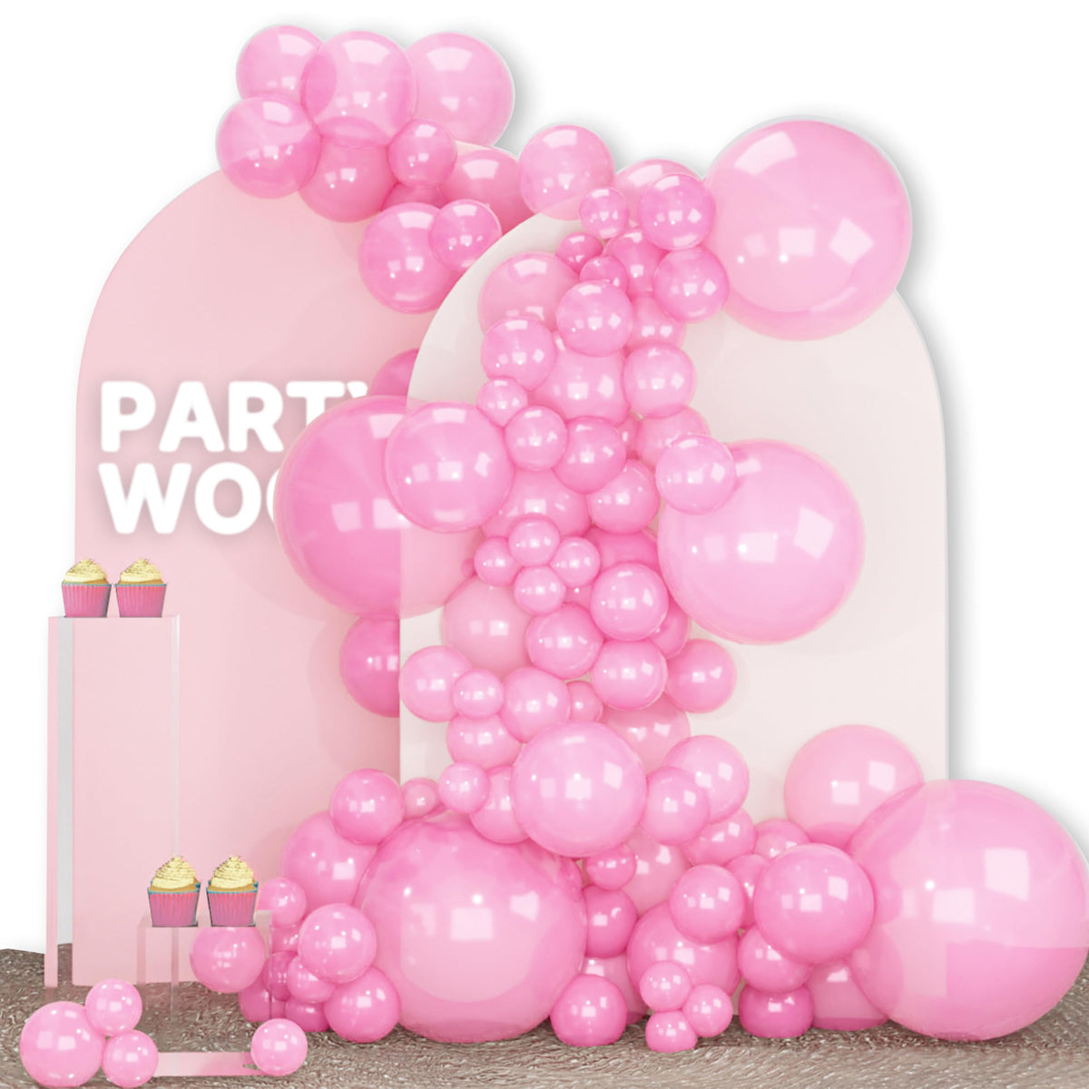 PartyWoo Pearl White Balloons 140pcs Metallic White Color Different Sizes