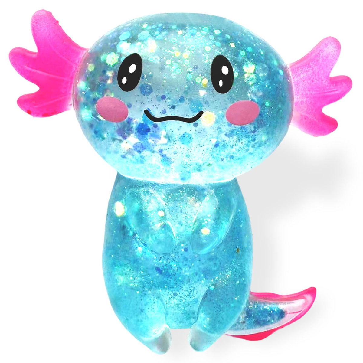 4pcs Axolotl Squishy Stress Relief Toy Glitter Fidget Toys Cute Malt Sugar Axolotl Toy Fidget Toys for Kids Youth Adult, Party Favors Anxiety Relief Squishy Toys(4pcs)