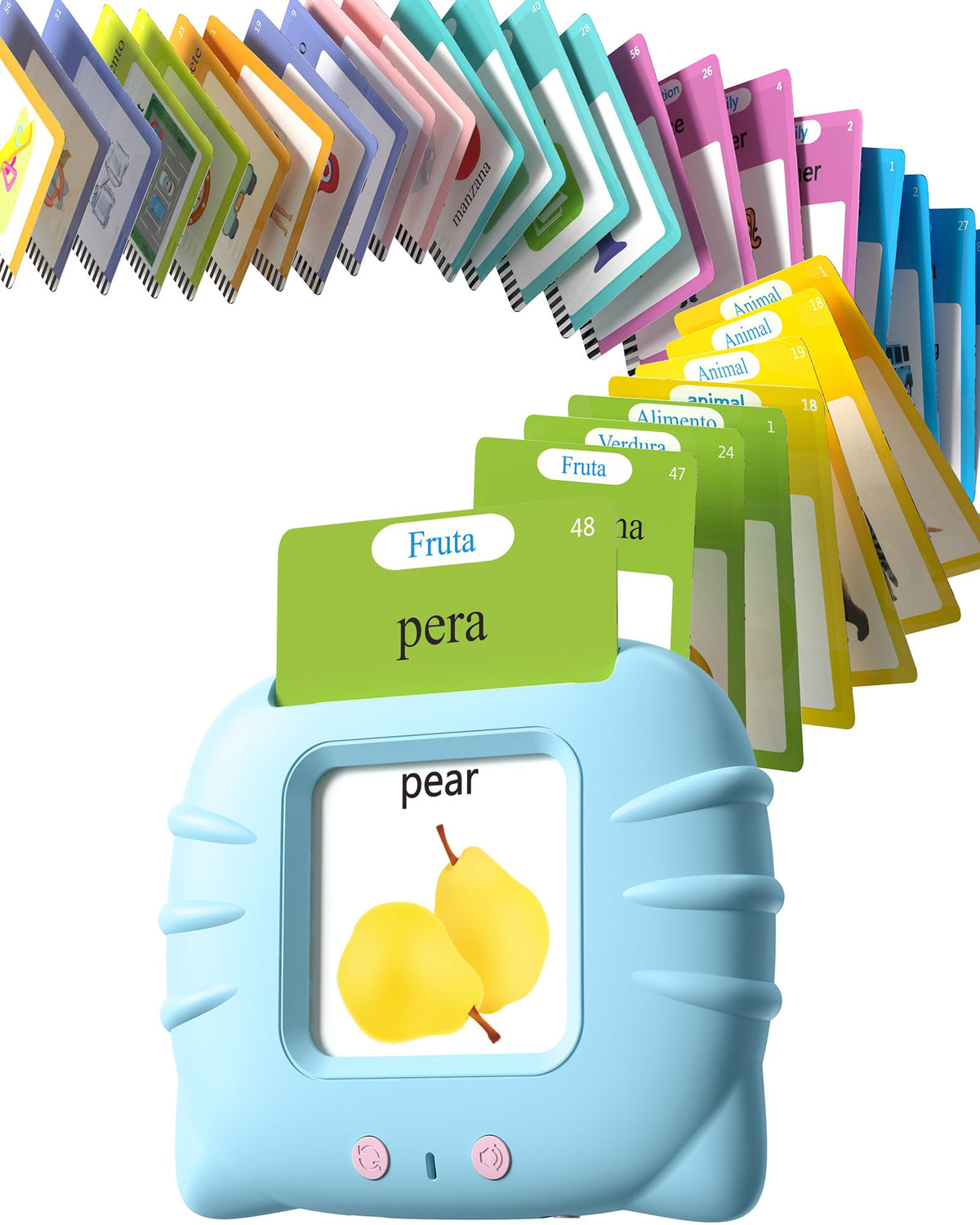 Airbition Talking Flash Cards for Toddlers Ages 1‑4,224 Words English Blue