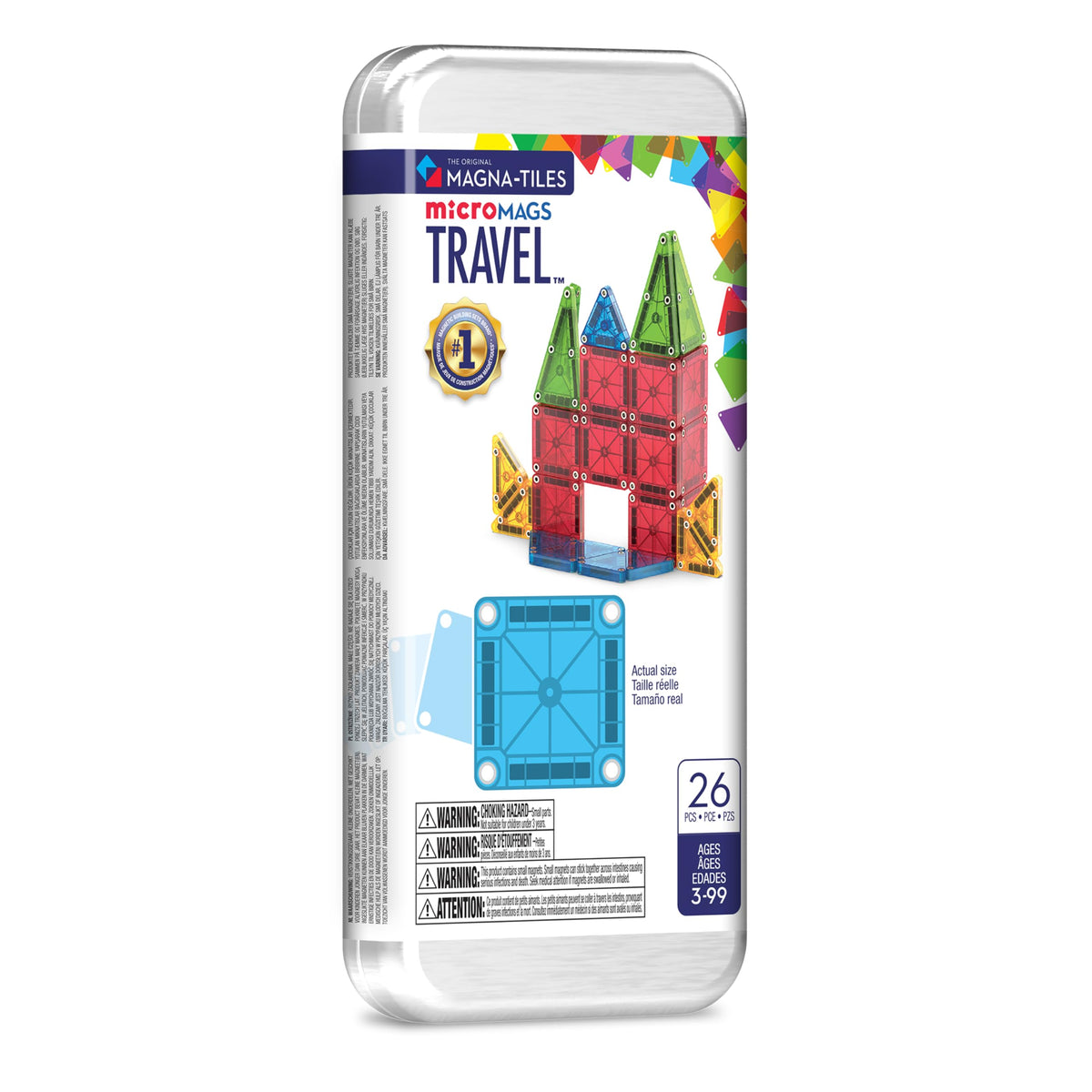 MAGNA-TILES microMAGS 24-Piece Spooky Travel Set, The Original Magnetic Building Brand
