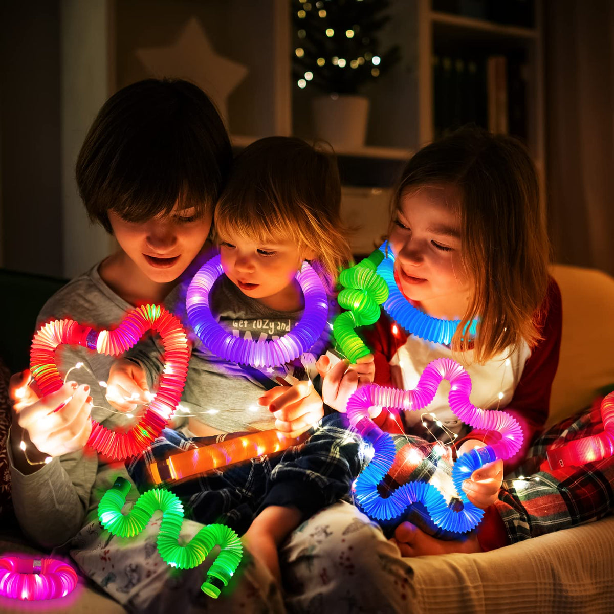 Halloween Light Up Party Favors for Kids 24PCS,Glow Stick Bracelet Necklace