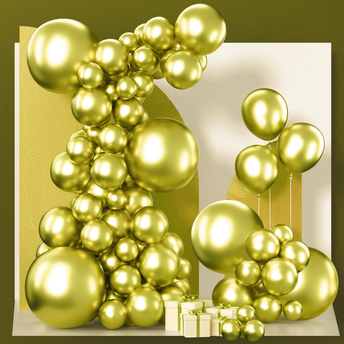 PartyWoo Pearl White Balloons 140pcs Metallic White Color Different Sizes