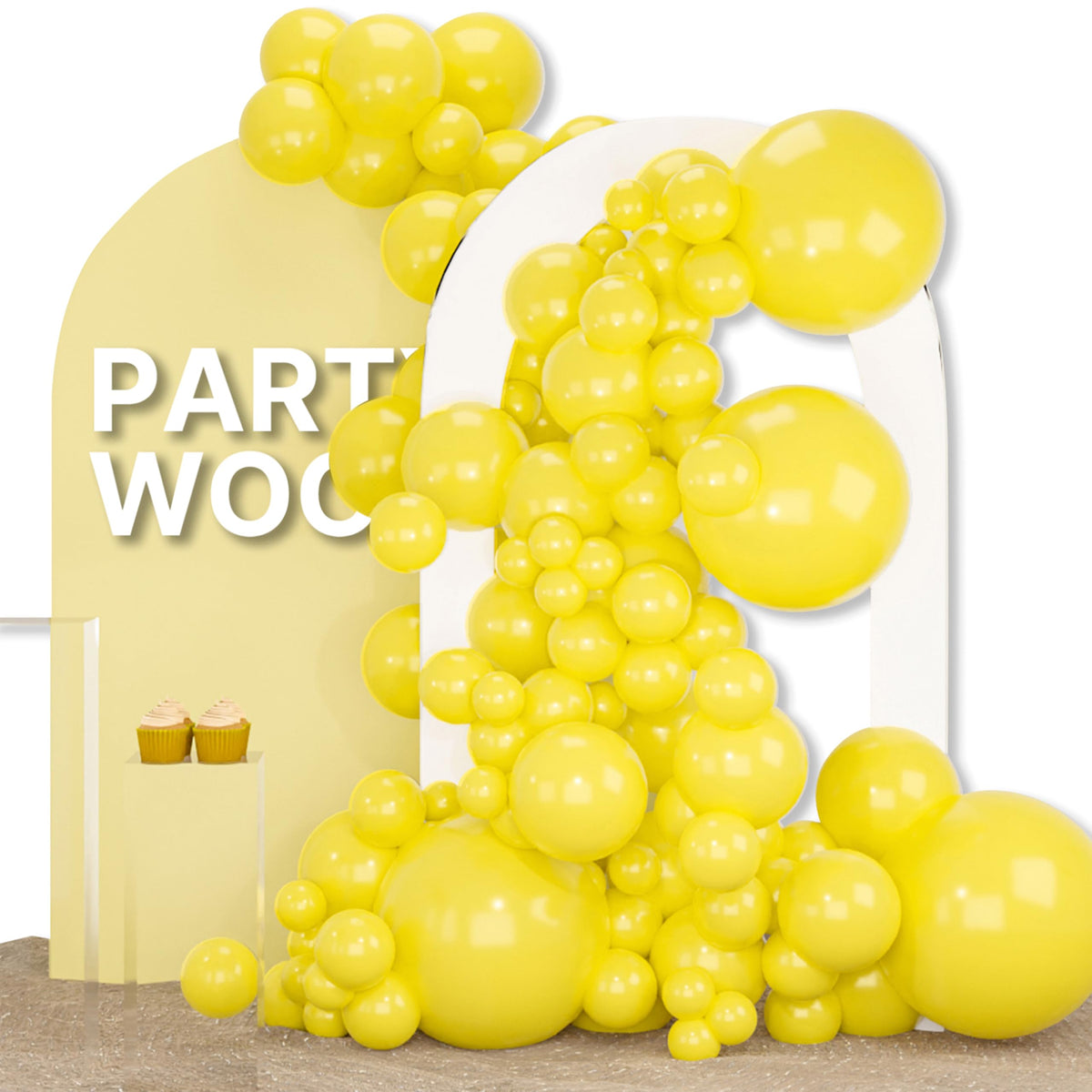 PartyWoo White Balloons 155pcs Matte White Latex Balloons Different Sizes