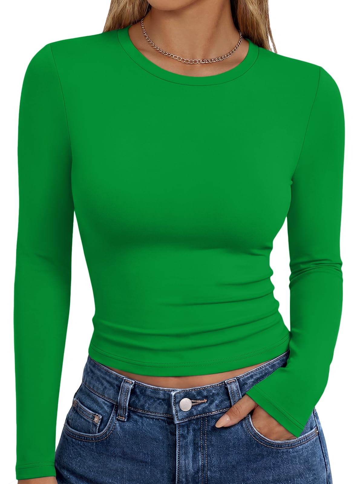 Trendy Queen Womens Long Sleeve T Shirts Fall Fashion Basic Y2K Tops 2026